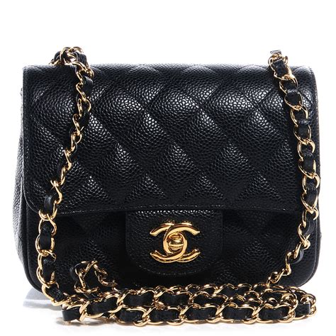 CHANEL Caviar Mini Square Flap Black 